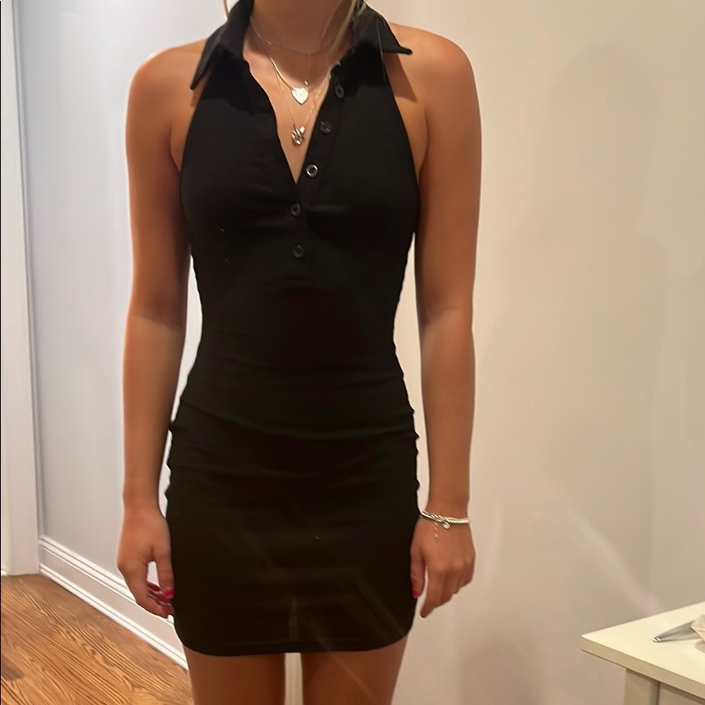 Black Halter Neck Princess Polly Dress